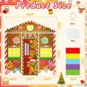 5Pcs Christmas Gingerbread Door Cover Decorations - Porch Banner Front Backdrop Rainbow Rug for Xmas House Classroom Office Outdoor Holiday Party Decor