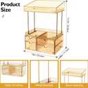SNSLXH 4 Drawers Makeup Organizer - 4 Tier Makeup Storage, Cosmetics Organiser, Ideal for Cosmetic, 4 Dividers with Drawers for Countertop, Bathroom, Office Supplies, Dresser Transparent Tawny