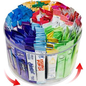 Drink Packet Organizer for Powdered Drink Mix,Powder Packet,Water Packet,Water Flavor Packet,Lazy Susan 360 Turntable Organizer for Drink Mix Necessities (Round - 6 inches)