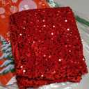 Mr. Pen- Red Sequin Christmas Tree Skirt and Tree Collar, 48 Inch Sparkly Base Cover, 24.8 Inch Foldable Sparkling Sequin Trees Skirt Collar, Red Sequin Tree Skirt, Christmas Skirts for Xmas Trees