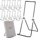 10 PCS Metal Book Stand, 9.17 Inch Adjustable Plate Display Stand Bulk Foldable Black Metal Easels Portable Stands for Books, Photo Frames, Vinyl Records, Paintings and Handicrafts-Black