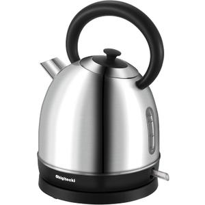 1.7L Electric Kettle, Cute Water Boiler with Thermometer & Auto Shut-Off, 1200W Fast Boiling Kettle for Home Kitchen Office, BPA-Free, Boil-Dry Protection (Stainless Steel Sanding)
