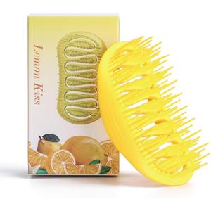 Scalp Massager and Shampoo Shower Brush, Detangling Hair Brush, Scalp Care Hair Brush Wet & Dry detangler for Men and Womenfor Straight/Curly/Thick/Long/Wavy/Damaged Hair, Yellow