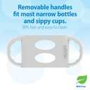 Dr. Browns Milestones Wide-Neck Transitional Sippy Bottle with Silicone Handles 9oz 270mL 6m+ Light Blue and Gray 2-Pack