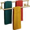 KOKOSIRI 24-Inch Towel Bars Double Bath Towel Rails Bathroom Holder Racks for Cabinet Kitchen Brushed Gold Stainless Steel B5009BG-L24