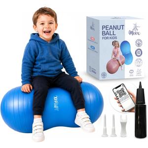 Meex Sensory Peanut Ball for Kids Therapy and Exercise - Enhance Balance, Motor Skills and Physical Therapy Calming Development with Our Yoga Ball - Flexible Seating for Autistic Children