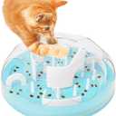 Pet Prime Cat Puzzle Feeder Interactive Enrichment Toys for Indoor Cats Slow Feeder Food Treat Puzzle Cat Stimulation Toys Blue