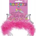 Unique Fancy Pink Happy Birthday Plastic Tiara - One Size Fits Most - 9.5" (1 Pc), Perfect Party Accessory & Gift for Celebrations