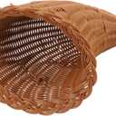 Small Cornucopia Basket for Snacks Hand Woven Decorative Table Centerpiece Multi-purpose Storage Basket for Kitchen and Living Room