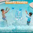 Sloosh Pool Basketball Hoop Set, Floating Basketball Pool Game, Swimming Floats Toys with Balls Pump, Summer Outdoor Water Play Toy for Kids and Adults (Blue)