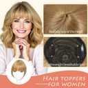 Clip in Bangs, French Bangs Hair Clip, 360Cover Top Hair Toppers for Women with Thinning Hairs, 10 Inch Fake Bang Hairs Pieces for Women Daily Wear (Blonde)