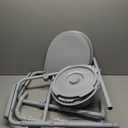 Drive Medical 11148-1 Folding Steel Bedside Commode Chair, Portable Toilet, Supports Individuals Weighing Up To 350 Lbs, with 7.5 Qt. Bucket and 13.5 Inch Seat, Grey