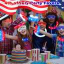 Fourth of July Party Favor Supplies for Kids 24 PCS, 4th of July Red White Blue Glow Sticks & Glasses for Toddler, Light up Necklace Bracelet Accessories Decoration Stuff for Memorial Day, Parade Throw