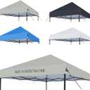 Joramoy 1010 Canopy Replacement Top Only, Waterproof Pop Up Canopy Tent Top Cover with Ropes, Instant Canopy Top Sunshade Sliver Coated for Outdoor Garden Patio Camping (Beige)