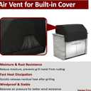 Built-in Grill Cover 38 Inch for Outdoor Island Grill, 600D Premium Built in Barbecue Grill Top Cover with Straps for Napoleon, Bull, Blaze, KitchenAid, Coyote etc, 38" x 28"x 24"