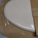 Mayfair Padded Toilet Seat, Cushioned Soft Vinyl over Wood Core Seat, Secure Hinges, Easy Clean, Made in USA, Elongated, Bone