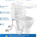 Ultra-Slim 3-in1 Bidet, Warm Water, Self-Cleaning, Posterior&Feminine Wash-(Retractable Dual Nozzles), Non-Electric Bidet Attachment for Toilet Seat, Adjustable Water Pressure, Stainless Steel Inlet