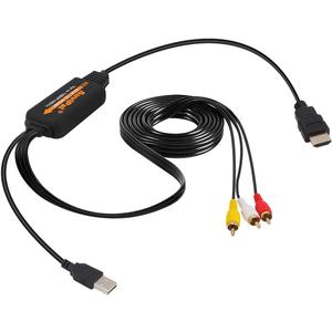 AuviPal 1080P RCA to HDMI Converter, All-in-One Composite AV to HDMI Audio Video Adapter for VHS/VCR/ PS1/ PS2/ PS3/ STB/Xbox/Blue-Ray DVD Players and More (All Cables Included)