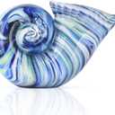 DOVDOV Hand Blown Glass Shell Decoration, Art Glass Conch Sculpture, Colorful Shell Statue for Room Office Coffee Table Living Room TV Stand Cum Home Decoration.