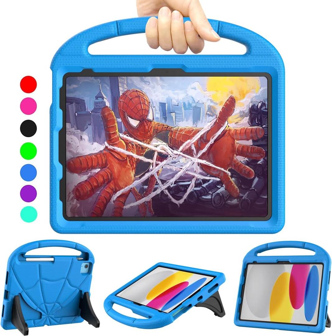 New iPad (A16) 11th/10th Generation Case for Kids 2025/2022, Lainergie iPad 10.9 Case 10th Generation Lightweight Shockproof Kids Friendly Cover with Handle Kickstand for 10.9 iPad 10th Gen 2022,Blue
