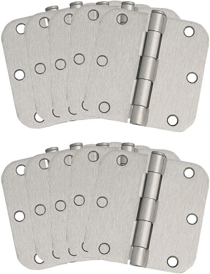 Design House Interior Door Frame Hinges, Water Resistant, Pre-Lubricated, For Left or Right-Handed Doors, Steel Construction, Easy Install, Satin Nickel, 3-Pack (12pcs), 3.5 in. L x 3.5 in. W, 181412