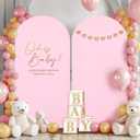 6.6FT Baby Pink Arch Covers Wrinkle-Free Spandex Fitted Arch Stand Cover Wedding Arch Backdrop Covers with Zipper for Baby Shower Birthday DIY Party Banquet Photo Decor Ballon Arch Covers