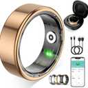 Smart Ring for Women Men,Fitness Tracker Ring with Heart Rate, Sleep Monitoring, Blood Oxygen, Step Counting for iOS and Android, No Subscription Fee, Waterproof (Rose Gold, 6)