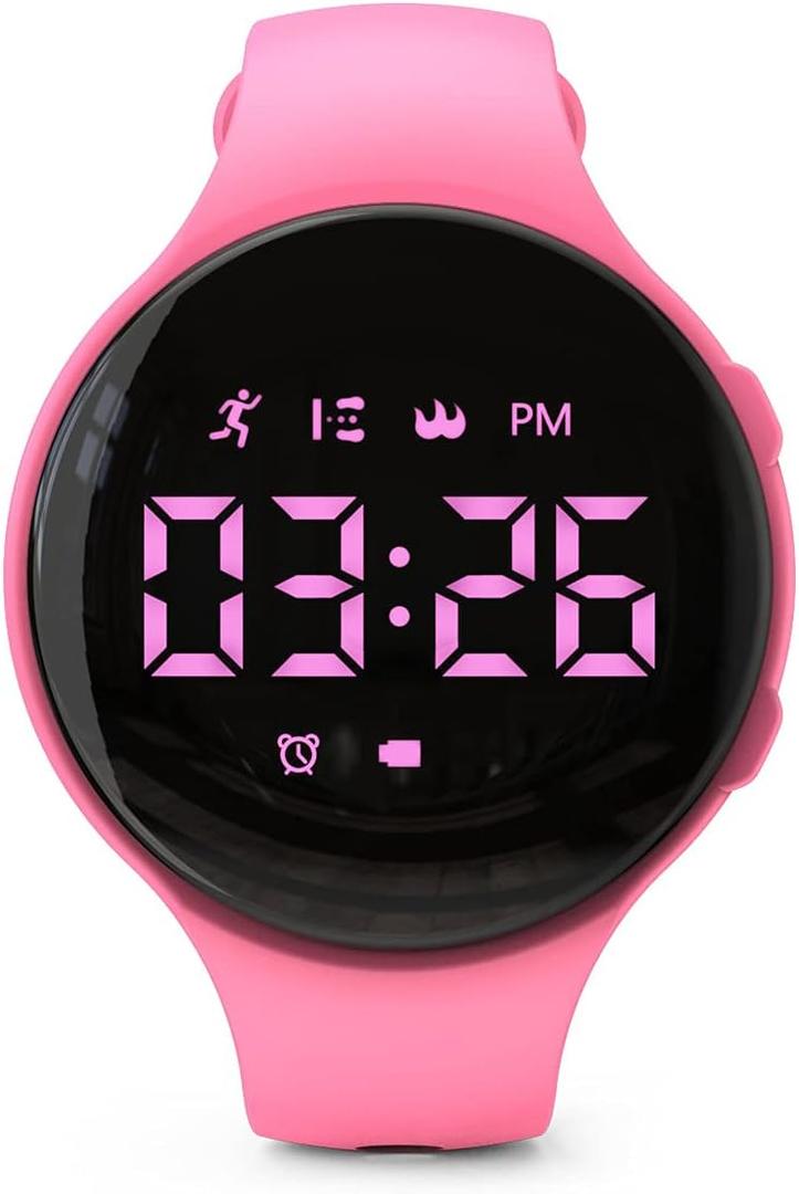 Non-Bluetooth Led Fitness Tracker Watch,Digital Pedometer Watch,with Step Counting/Distance/Calories/Stopwatch/Alarm Clock, Great Gift for Kids Teens Girls Boys Xmas