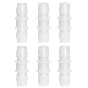 Plastic 5/8" Hose Barb Splicer Mender Euqal Barbed Coupler Round Union Adapter (Pack of 6)
