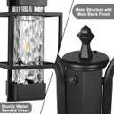 PARTPHONER Dusk to Dawn Outdoor Lamp Post Light 2-Head, Hardwired Street Light Post for Outside Metal Pole Light Outdoor Lighting with Water Glass Shade for Garden Patio Backyard Walkway Driveway
