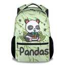 COOPASIA Panda Backpack with Lunch Box And Pencil Case, 16 Inch Panda Theme Bookbag with Adjustable Straps, Durable, Lightweight, Large Capacity, School Backpack for Girls Women