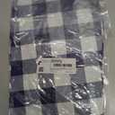 Smiry Round Picnic Tablecloth, Elastic Waterproof Fitted Vinyl Tablecloths for 31"-35" Tables, Flannel Backed Buffalo Plaid Table Cover for Dining, Camping, Outdoor, White and Navy