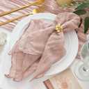 12 Pack Cheesecloth Napkins 20"x20" Dusty Pink Boho Gauze Cheese Cloth Napkins Bulk Rustic Dinner Table Decor for Wedding Bridal Baby Shower Party