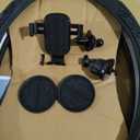 CAR PASS Leather Rubber Steering Wheel Covers Set,Heavy Duty Steering Wheel Covers&Mobile Phone Holder, Tire Tread Pattern Design,Non-Slip Wear-Resistant,Suitable for Steering Wheel 14 1/2”-15”Black