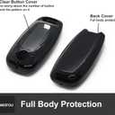 Fit for Nissan Pathfinder Key Fob Cover 2025, Smart Key Case for Altima Rogue Ariya Kicks 3/4/5 Button, Keys Shells with Carbon Fiber Keychain(RCTMB Black)