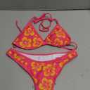 SUUKSESS Women Sexy Thong String 2 Piece Bikini Set Cheeky Halter Swimsuit, Size S