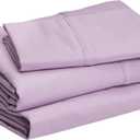 Amazon Basics Ultra-Soft Microfiber 3 Piece Bed Sheet Set With 14-inch Deep Pockets, Twin XL, College Dorm Bedding, Frosted Lavender, Solid