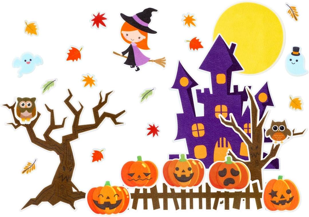 28 Pcs Halloween Felt Five Pumpkins Crafts Pumpkins Flannel Board Set Felt Story Board Pieces Pumpkin Witch Storyboard Halloween Play Art Set Craft Home Games Wall Decor