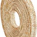 BENECREAT 13.12 Yards Wheat Straw Ribbon for Hat Making, 0.83 Inch Wide Straw Braid Ribbon for Hat Making DIY Craft Accessories, Blanched Almond Color