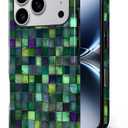 DAIZAG Case Compatible with iPhone 17 Pro,Glossy Durable Shock Protection Cover for Girl Women,Mosaic Glass Checkered Style