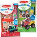 Melissa & Doug Created by Me! Paint & Decorate Your Own Wooden Vehicles Craft Kit For Kids 2 Pack  Monster Truck, Train