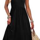 WIHOLL Maxi Black Dresses for Women Casual Long Summer Sun Dresses 2026 Sleeveless Vacation Outfits for Women Plus Size XL
