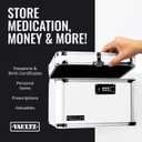 Vaultz Combination Lock Box - 7.25 x 10 x 7.75 Inch Safe Boxes for Money, Documents & Medicine - White