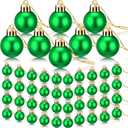 Sumind 48 Pieces Christmas Ball Ornaments Mini Matte Multicolor Hanging Ornament Xmas Ball Tree Miniature Decorations for Christmas Tree Party Decor(1 Inch,Green)