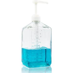 37Oz Mouthwash Dispenser with Pump for Bathroom, Large Glass Countertop Mouth Wash Container with Non-Slip Mat