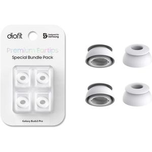 Premium Multi-Flange Eartips Compatible with Galaxy Buds3 Pro (White, Small)