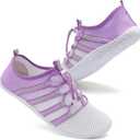 JIASUQI Athletic Hiking Beach Water Shoes Barefoot Aqua Swim Sports Walking Shoes for Women Men (Purple, M)