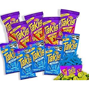 Takis Chips Blue Heat Takis Chips 56g and 5 Takis Fuego Pack of 40, Best Before Date 02/24/2026, 1oz 