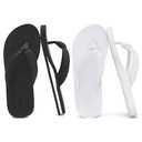 2PC Womens Thong Sandals Comfy Cushion Flip Flop Slip Resistant Lightweight for Shopping and Walking Black and All White Size 9.5