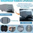 Travel Trailer RV Cover Fits Camper Cover, 7 Layers Heavy Duty RV & Trailer Cover, Toy Hauler Cover with Tongue Jack Cover Extra Windproof Straps Gutter Covers (22-24FT)